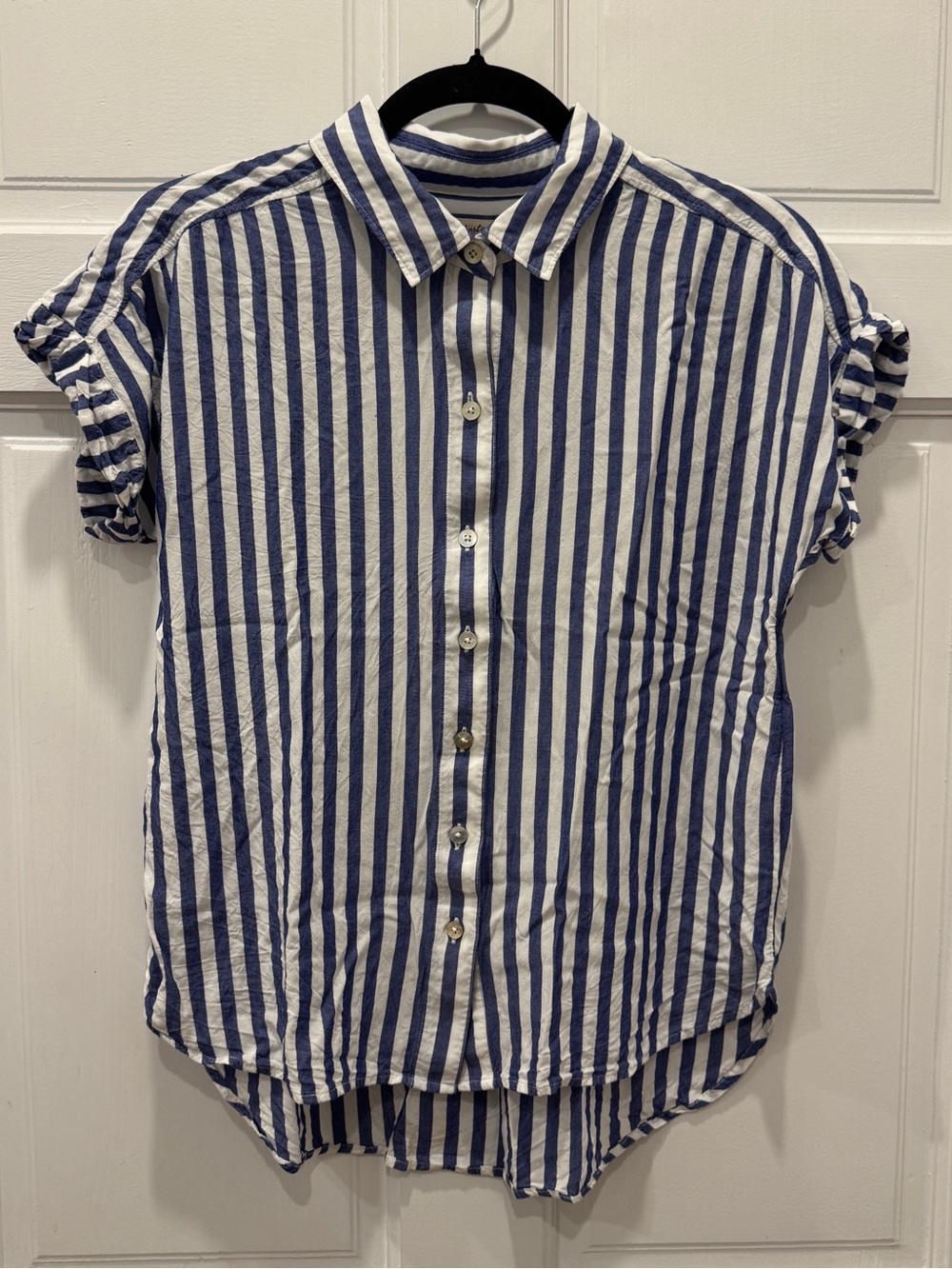 Faherty Breeze Shirt Blue White Stripe S Coastal Grandma Resort Button Up Resort